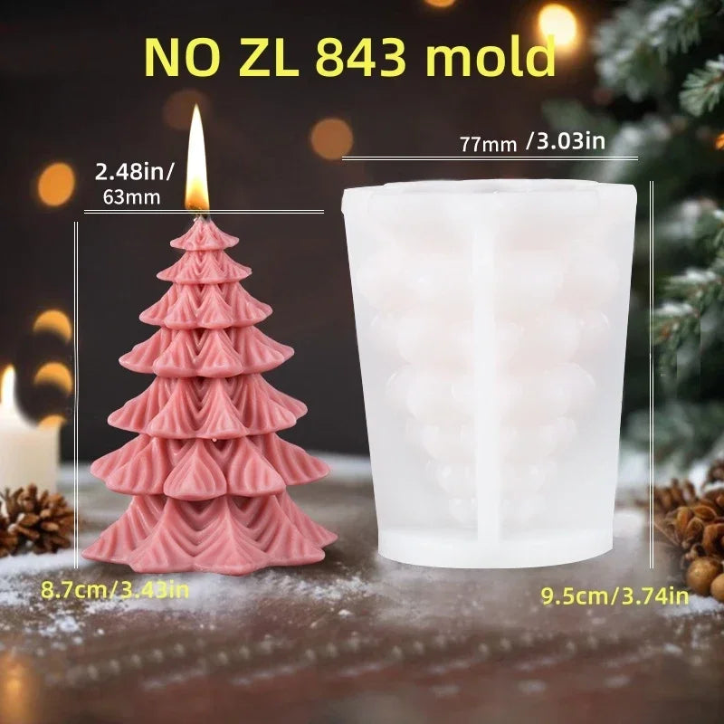 3D Christmas Tree & Elk Silicone Candle Mold