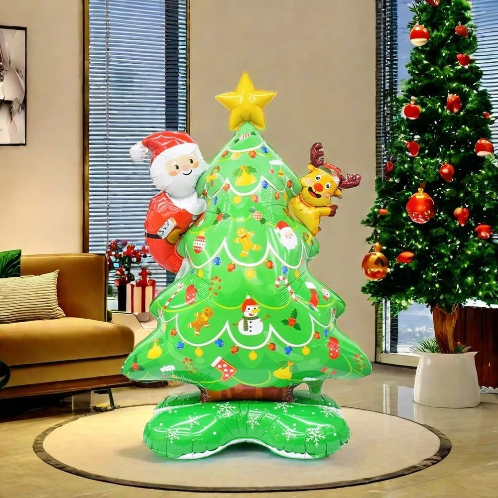 Large Inflatable Christmas Tree & Foil Balloons