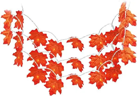 Fall Maple Leaves String Lights, Thanksgiving Day, Halloween, Home, Christmas, Outdoor, Garden Decoration