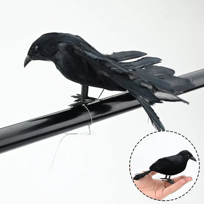 3-Pack Halloween Party Crow Props Decoration Figures