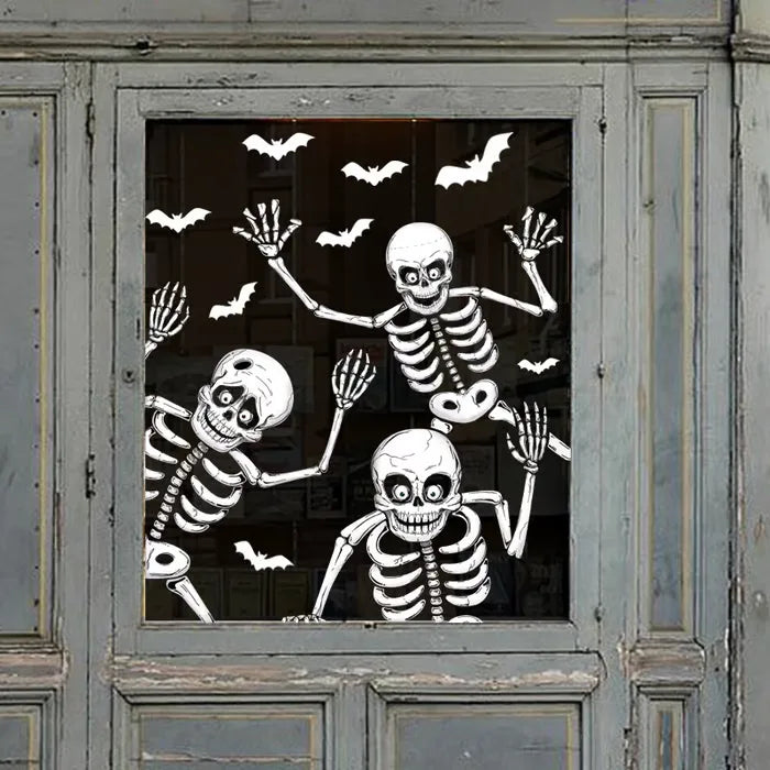 Skeleton and Ghost Window decals for Halloween