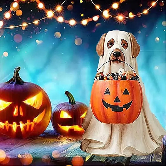 🎃🔥Halloween Decoration Ghost Dog & Cat Candy Bowl