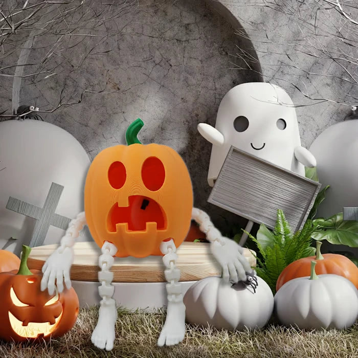 🎃Cute Halloween Articulated Pumpkin Man Lamp💡