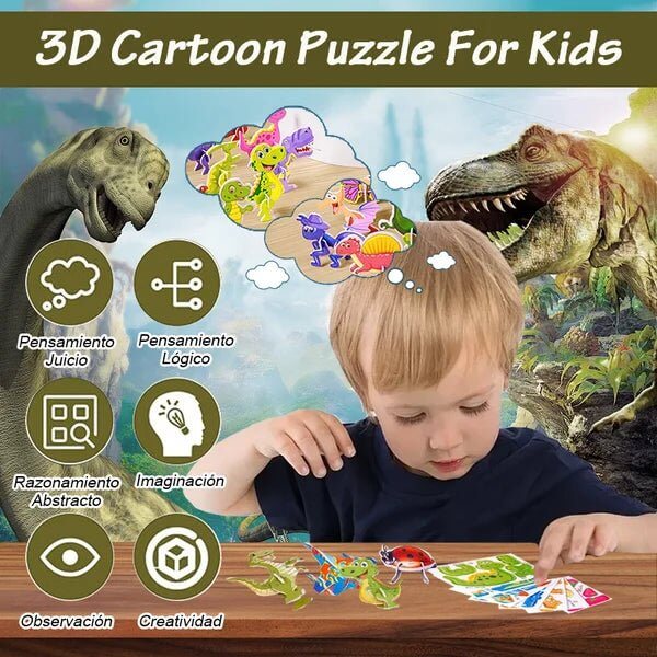 Educational 3D Cartoon Puzzle - OzgoodsEducational 3D Cartoon PuzzleOzgoodsOzgoodsDinosaurDinosaur (25pcs)Educational 3D Cartoon Puzzle