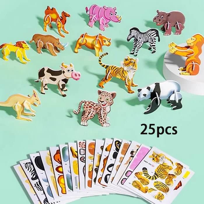 Educational 3D Cartoon Puzzle - OzgoodsEducational 3D Cartoon PuzzleOzgoodsOzgoodsAnimalAnimal (25pcs)Educational 3D Cartoon Puzzle