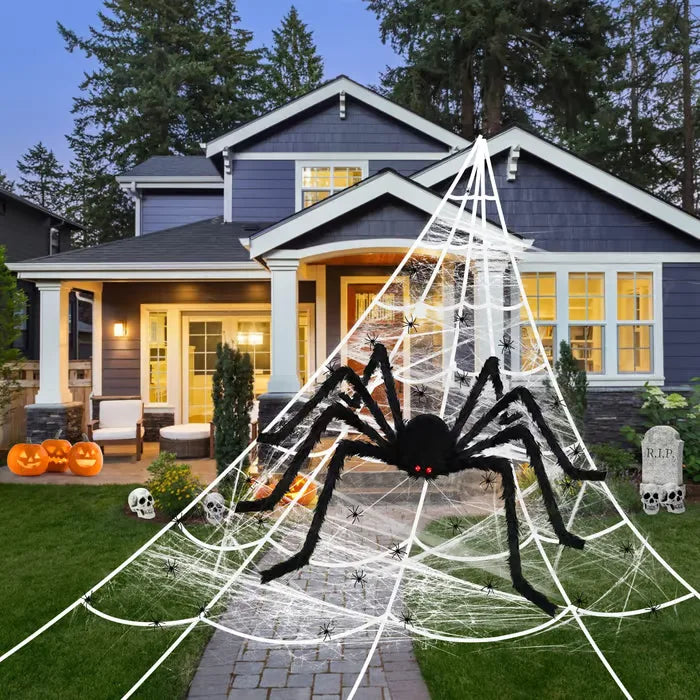 Halloween decoration 5m spider web, big spider